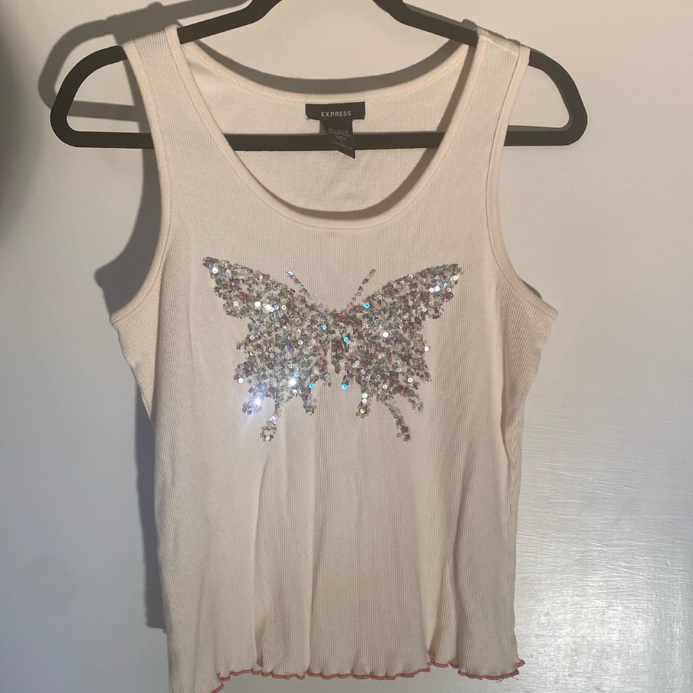 Woman’s butterfly tank